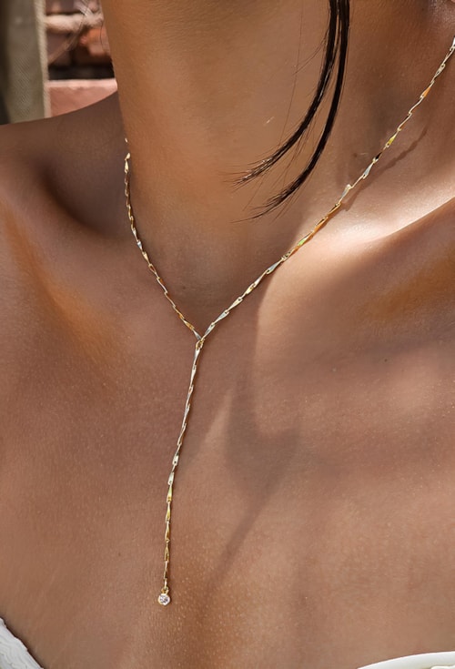 COLAR GRAVATINHA COM ZIRCÔNIA CO618-O COLAR GRAVATINHA COM ZIRCÔNIA CO618-O