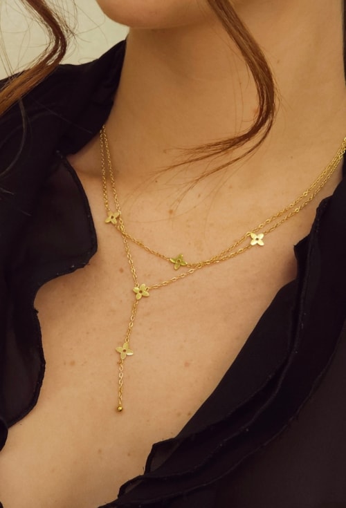 COLAR GRAVATINHA INSPIRAÇÃO AÇO INOX DOURADO CO783-AD COLAR GRAVATINHA INSPIRAÇÃO AÇO INOX DOURADO CO783-AD