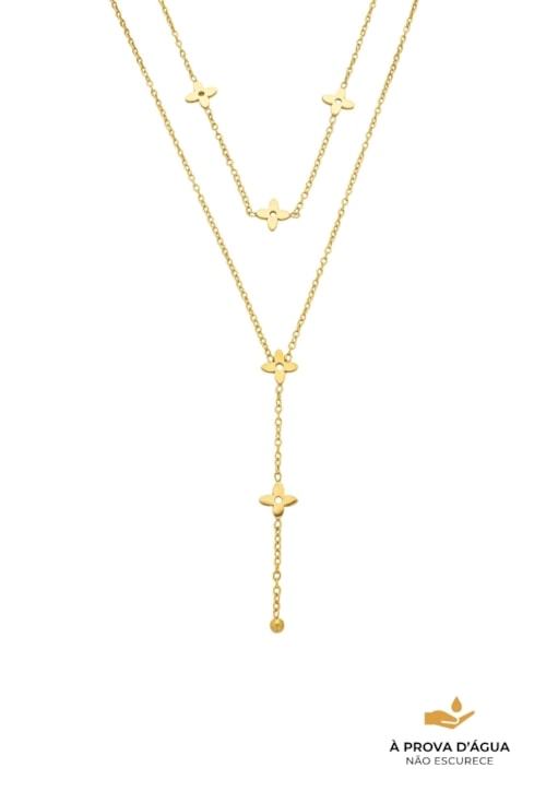 COLAR GRAVATINHA INSPIRAÇÃO AÇO INOX DOURADO CO783-AD