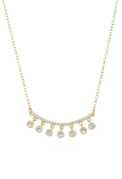 COLAR HASTE CRAVEJADA COM ZIRCÔNIAS CRISTAIS CO551-O COLAR HASTE CRAVEJADA COM ZIRCÔNIAS CRISTAIS CO551-O