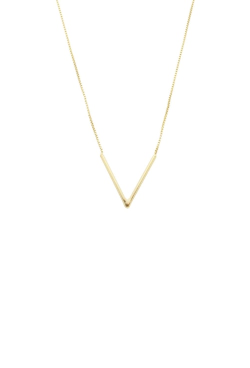 COLAR INSPIRAÇÃO COM PINGENTE EM V NO OURO CO604-O COLAR INSPIRAÇÃO COM PINGENTE EM V NO OURO CO604-O