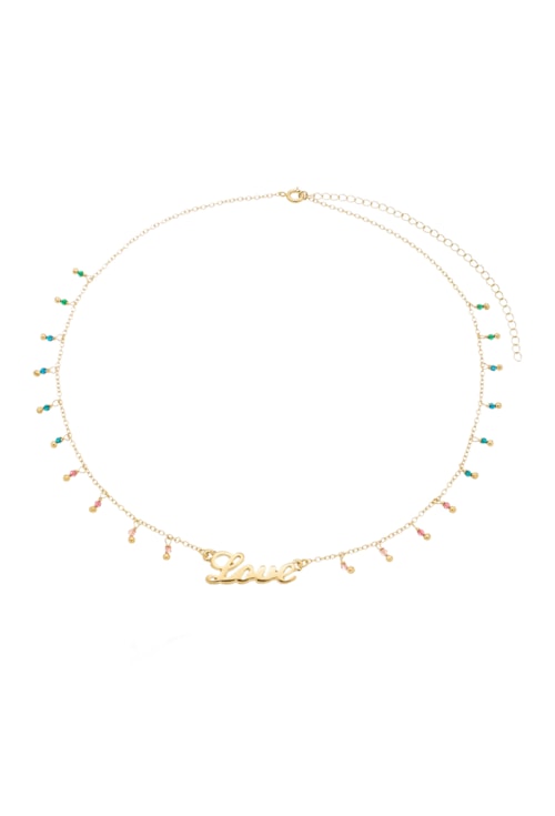 COLAR LOVE COM CRISTAIS COLORIDOS CO356-O