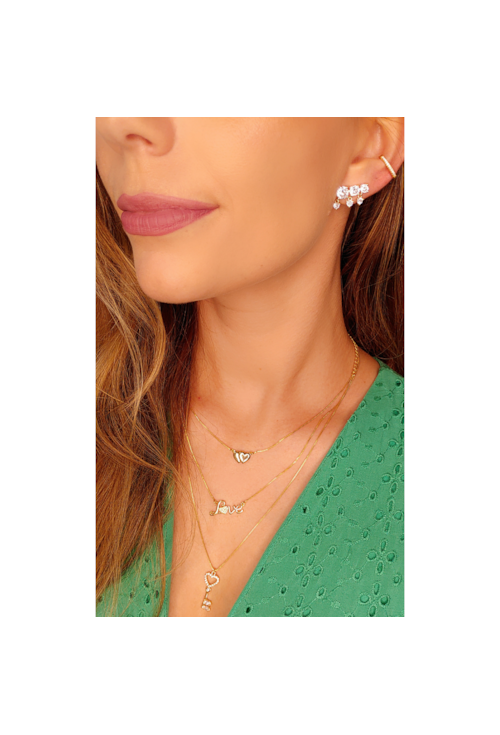 COLAR LOVE COM ZIRCÔNIA CRISTAL NO OURO CO199-O