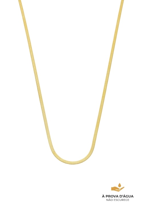 COLAR MALHA DE FITA AÇO INOX DOURADO CO766-AD