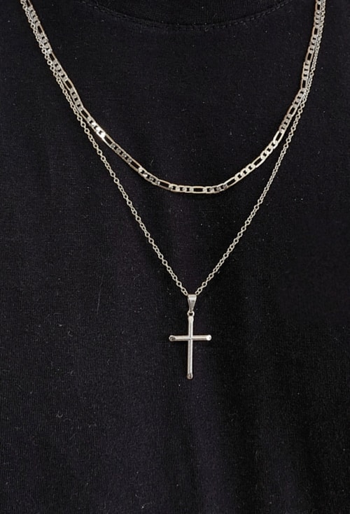 COLAR MASCULINO COM PINGENTE DE CRUZ CO581-R