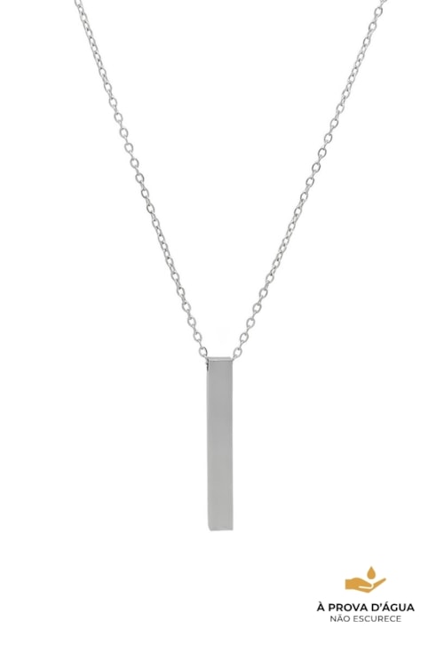 COLAR MASCULINO COM PINGENTE GEOMÉTRICO INOX CO674-A
