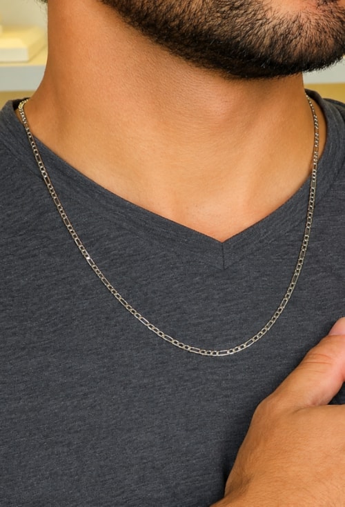 COLAR MASCULINO CORRENTE FÍGARO CO588-R COLAR MASCULINO CORRENTE FÍGARO CO588-R