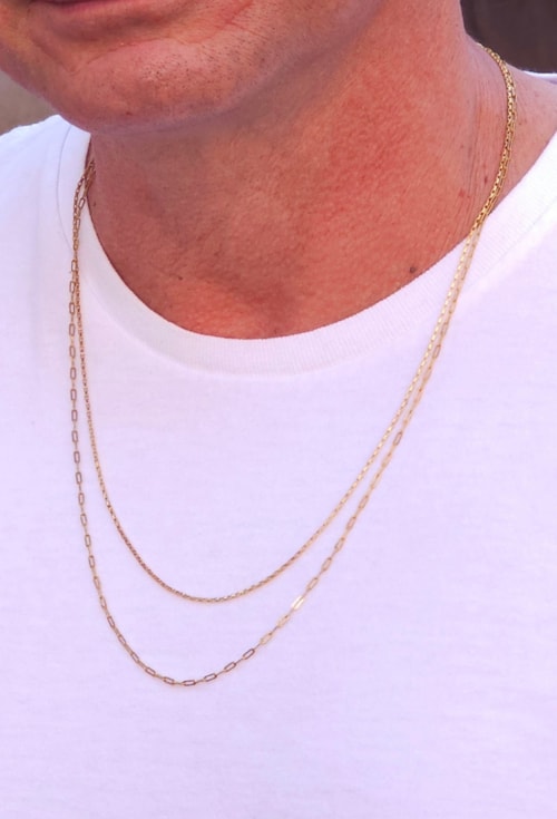 COLAR MASCULINO MINI ELOS INOX DOURADO CO780-AD COLAR MASCULINO MINI ELOS INOX DOURADO CO780-AD