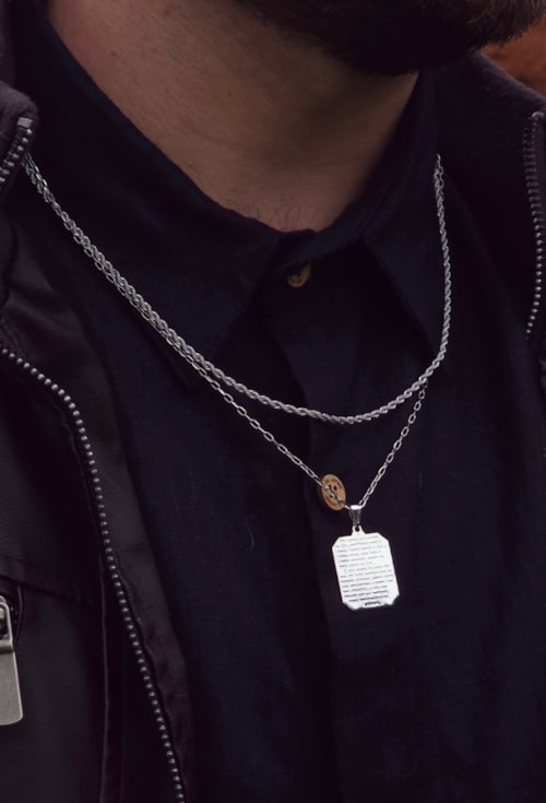 COLAR MASCULINO PINGENTE ORAÇÃO PAI NOSSO CO578-R