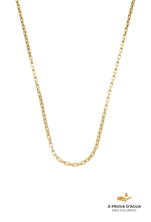 COLAR MASCULINO TIJOLINHO INOX DOURADO CO774-AD