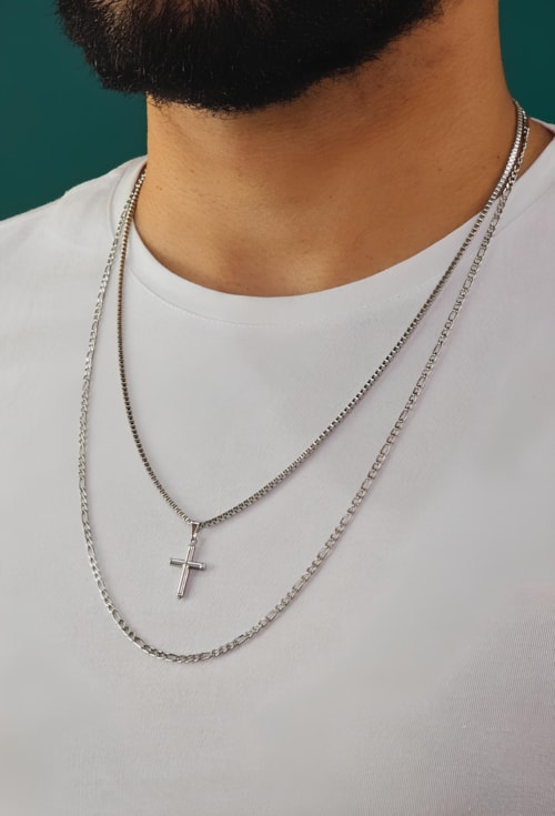 COLAR MASCULINO VENEZIANA EM AÇO INOX CO675-A COLAR MASCULINO VENEZIANA EM AÇO INOX CO675-A