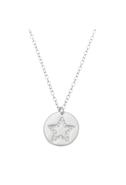 COLAR MEDALHA DE ESTRELA COM ZIRCÔNIA CO252-R