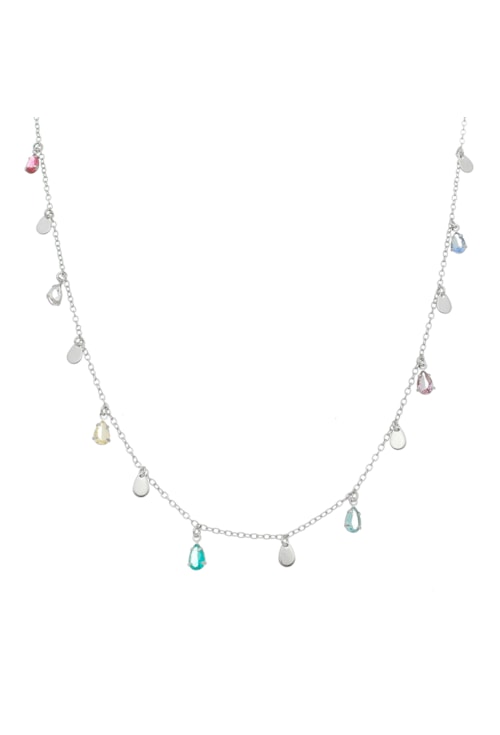 COLAR MEDALHAS E PEDRAS DE GOTAS COLORS CO249-R