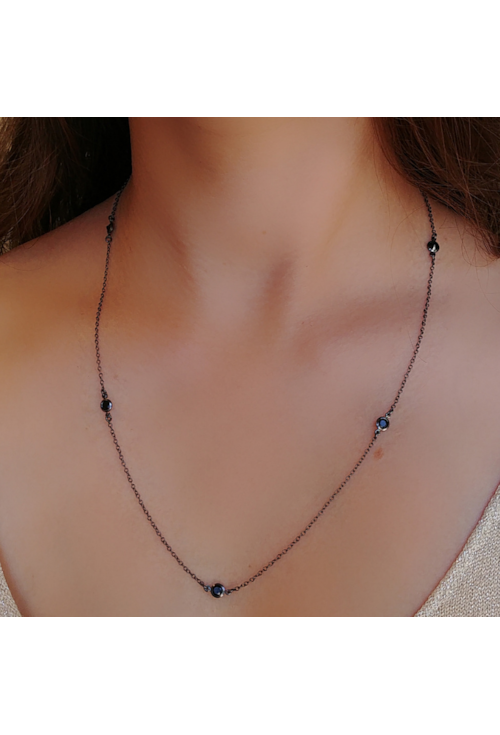 COLAR MÉDIO PONTO DE LUZ TIFFANY ÔNIX CO006-G