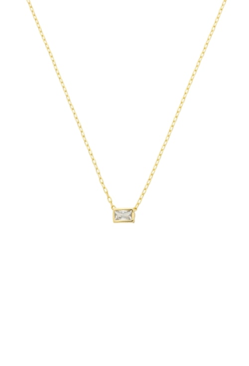 COLAR MINI INSPIRAÇÃO COM PINGENTE RETANGULAR BANHADO OURO CO862-O