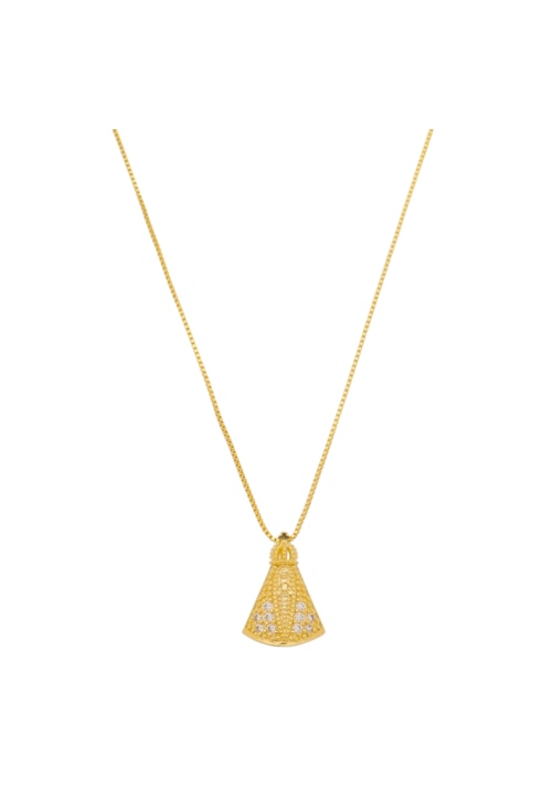 COLAR NOSSA SENHORA APARECIDA COM ZIRCÔNIA CO406-O COLAR NOSSA SENHORA APARECIDA COM ZIRCÔNIA CO406-O