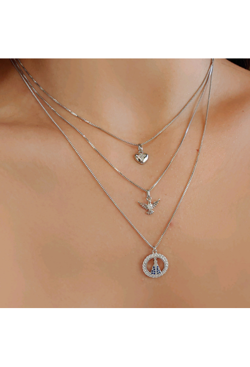 COLAR NOSSA SENHORA APARECIDA CRAVEJADO CO404-R