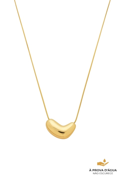 COLAR ORGÂNICO AÇO INOX DOURADO CO786-AD