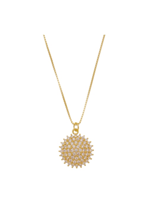 COLAR PAVÊ COM ZIRCÔNIAS CRISTAL OURO CO316-O