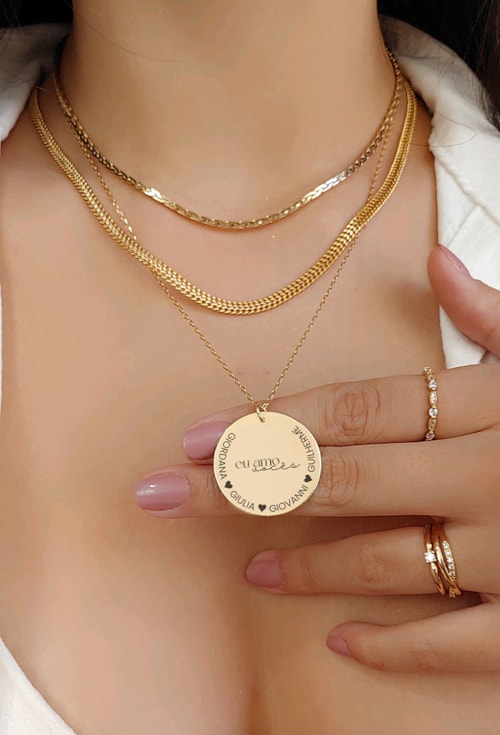 COLAR PERSONALIZADO 4 NOMES NO OURO PP060-O COLAR PERSONALIZADO 4 NOMES NO OURO PP060-O