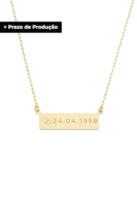 Produto COLAR PERSONALIZADO COM DATA NO OURO PP018-O
