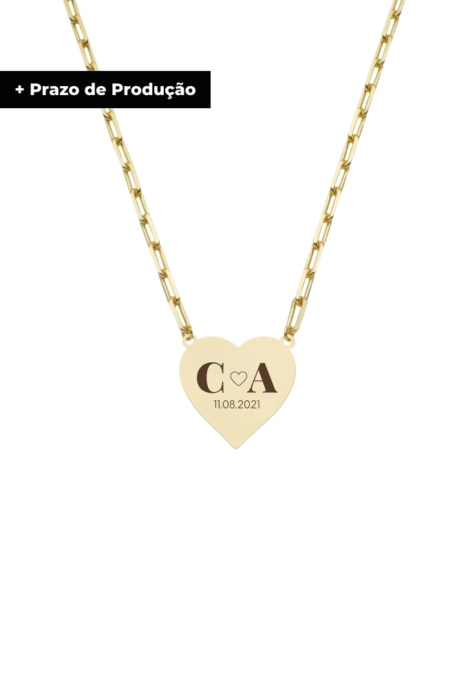 Colar Com Inicial Colar personalizado com duas iniciais e data | Revenda Oh My Gold
