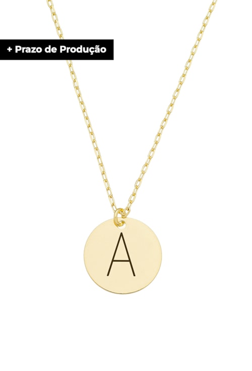 COLAR PERSONALIZADO COM INICIAL NO OURO PP034-O COLAR PERSONALIZADO COM INICIAL NO OURO PP034-O