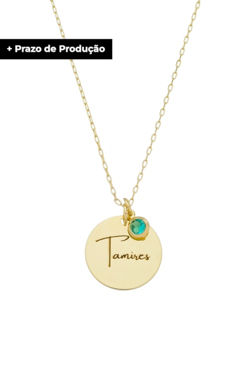COLAR PERSONALIZADO COM NOME E PEDRA TURMALINA PP008-O COLAR PERSONALIZADO COM NOME E PEDRA TURMALINA PP008-O