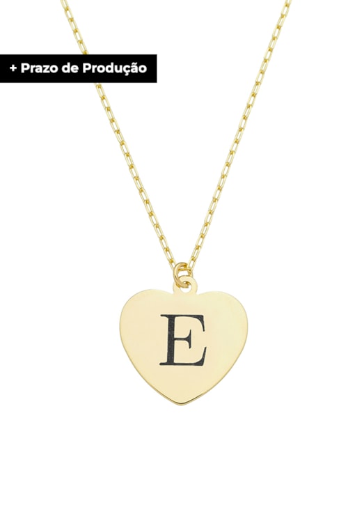 COLAR PERSONALIZADO CORAÇÃO COM INICIAL NO OURO PP011-O COLAR PERSONALIZADO CORAÇÃO COM INICIAL NO OURO PP011-O