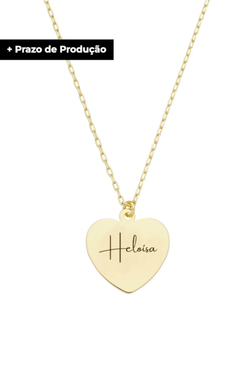 COLAR PERSONALIZADO CORAÇÃO COM NOME NO OURO PP010-O COLAR PERSONALIZADO CORAÇÃO COM NOME NO OURO PP010-O