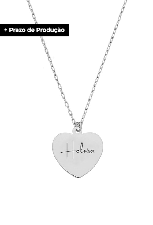 COLAR PERSONALIZADO CORAÇÃO COM NOME NO RÓDIO PP010-R COLAR PERSONALIZADO CORAÇÃO COM NOME NO RÓDIO PP010-R