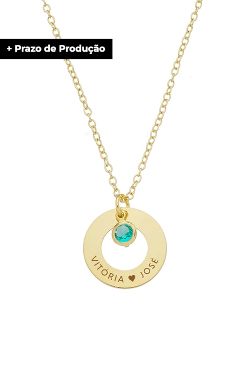COLAR PERSONALIZADO DOIS NOMES E CRISTAL TURMALINA PP059-O COLAR PERSONALIZADO DOIS NOMES E CRISTAL TURMALINA PP059-O