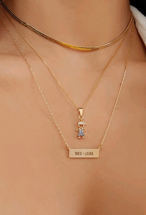 COLAR PERSONALIZADO DOIS NOMES NO OURO PP021-O COLAR PERSONALIZADO DOIS NOMES NO OURO PP021-O