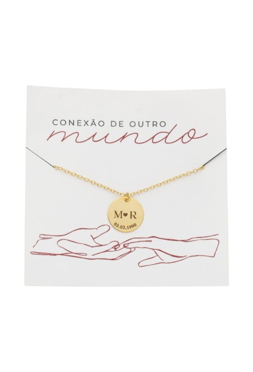 COLAR PERSONALIZADO DUAS INICIAIS E DATA PP079-O COLAR PERSONALIZADO DUAS INICIAIS E DATA PP079-O