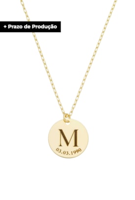 Produto COLAR PERSONALIZADO INICIAL E DATA NO OURO PP032-O