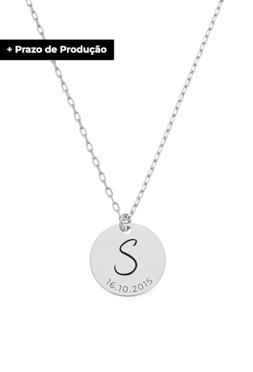 COLAR PERSONALIZADO INICIAL E DATA NO RÓDIO PP033-R COLAR PERSONALIZADO INICIAL E DATA NO RÓDIO PP033-R