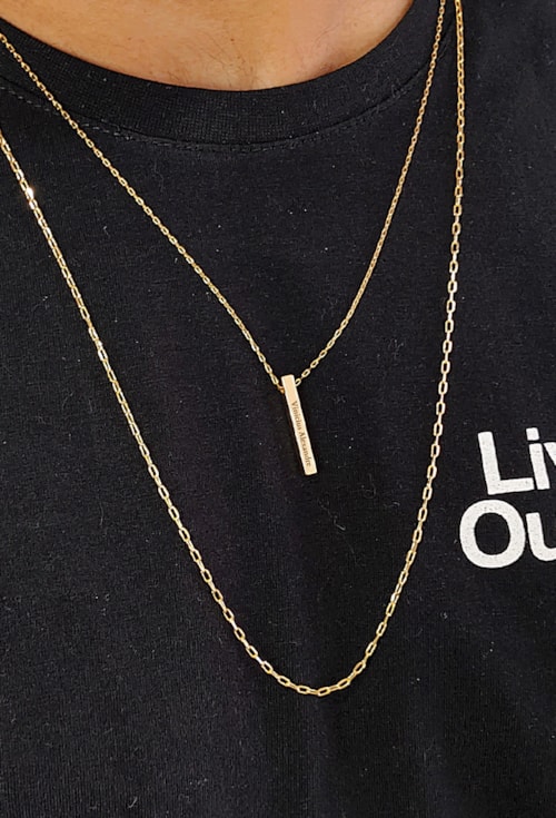 COLAR PERSONALIZADO MASCULINO NOME E SOBRENOME PP073-O COLAR PERSONALIZADO MASCULINO NOME E SOBRENOME PP073-O