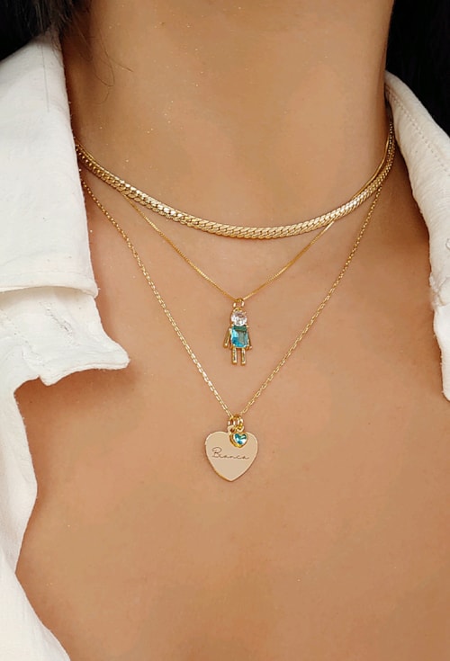 COLAR PERSONALIZADO NOME E CRISTAL PP009-O COLAR PERSONALIZADO NOME E CRISTAL PP009-O