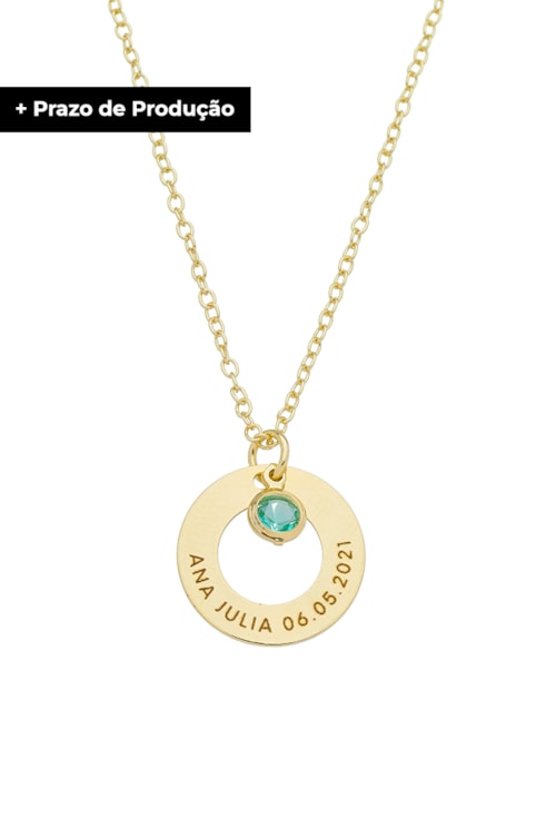 COLAR PERSONALIZADO NOME E DATA E PEDRA TURMALINA PP058-O COLAR PERSONALIZADO NOME E DATA E PEDRA TURMALINA PP058-O