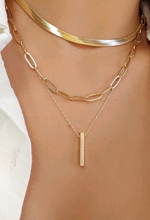COLAR PERSONALIZADO NOME E DATA NO OURO PP015-O COLAR PERSONALIZADO NOME E DATA NO OURO PP015-O