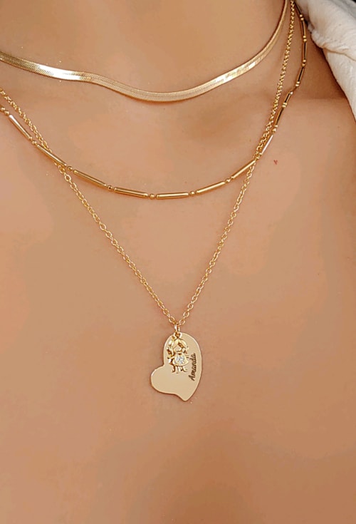 COLAR PERSONALIZADO NOME E PINGENTE MENINA PP052-O COLAR PERSONALIZADO NOME E PINGENTE MENINA PP052-O