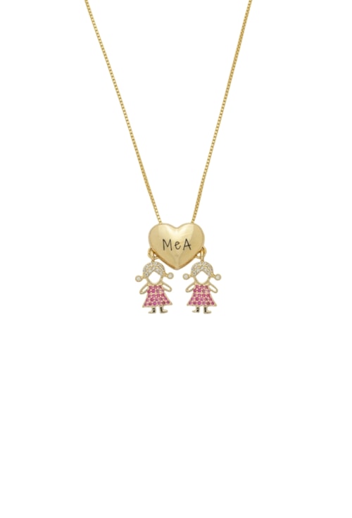 COLAR PERSONALIZADO PINGENTES DUAS MENINAS PP091-O