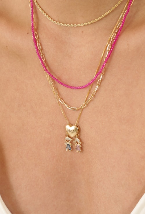 COLAR PERSONALIZADO PINGENTES DUAS MENINAS PP091-O