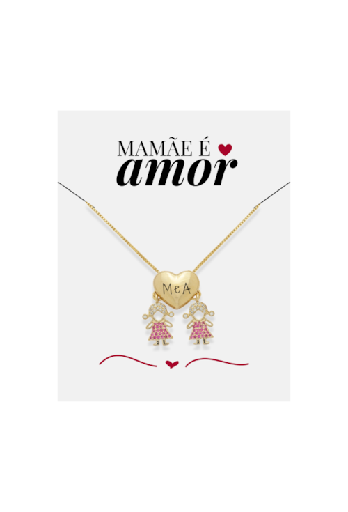 COLAR PERSONALIZADO PINGENTES DUAS MENINAS PP091-O