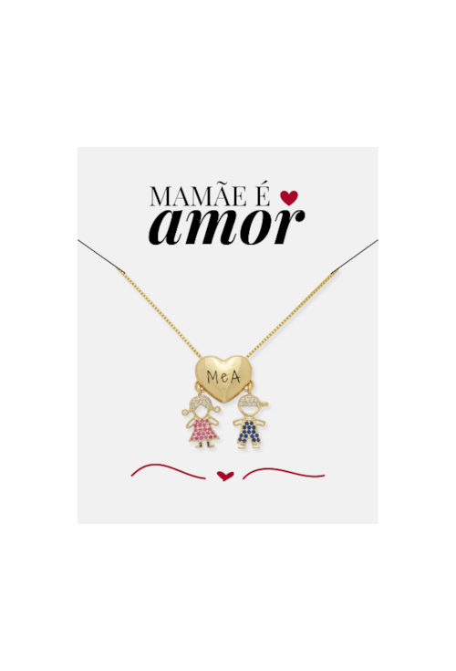 COLAR PERSONALIZADO PINGENTES MENINO E MENINA PP091-O COLAR PERSONALIZADO PINGENTES MENINO E MENINA PP091-O