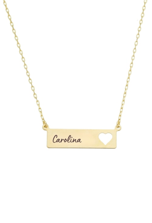 COLAR PERSONALIZADO PLACA COM NOME NO OURO PP017-O