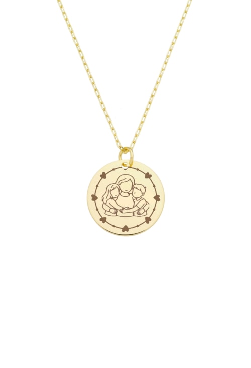 COLAR PERSONALIZADO REDONDO FAMÍLIA OURO PP108-O