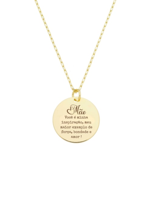 COLAR PERSONALIZADO REDONDO MÃE OURO PP105-O