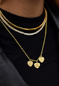 COLAR PERSONALIZÁVEL COM CORAÇÕES E FRASE FIXA OURO PP119-O