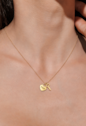 COLAR PERSONALIZÁVEL COM PINGENTES DE CORAÇÃO E CHAVE BANHADO A OURO PP110-O